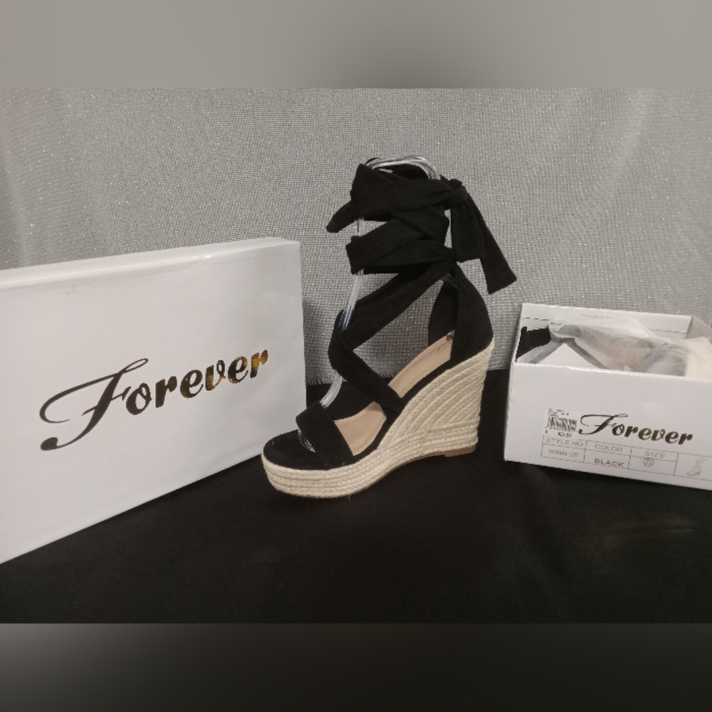 Forever  -  Women's Tie Up High Wedge